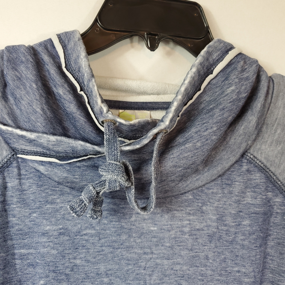 Green Tea Womens Cowl Neck Long Slv Blue/Grey Sweatshirt XXL - Picture 7 of 13